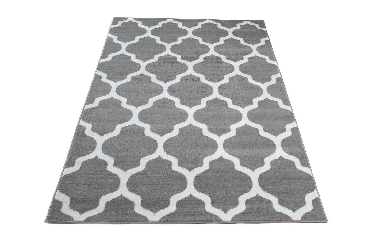 TEPPICH LUXURY Grau Marokkanisch Kleeblatt 180/250 cm - Hellgrau, Textil (180/250cm) - Tapiso