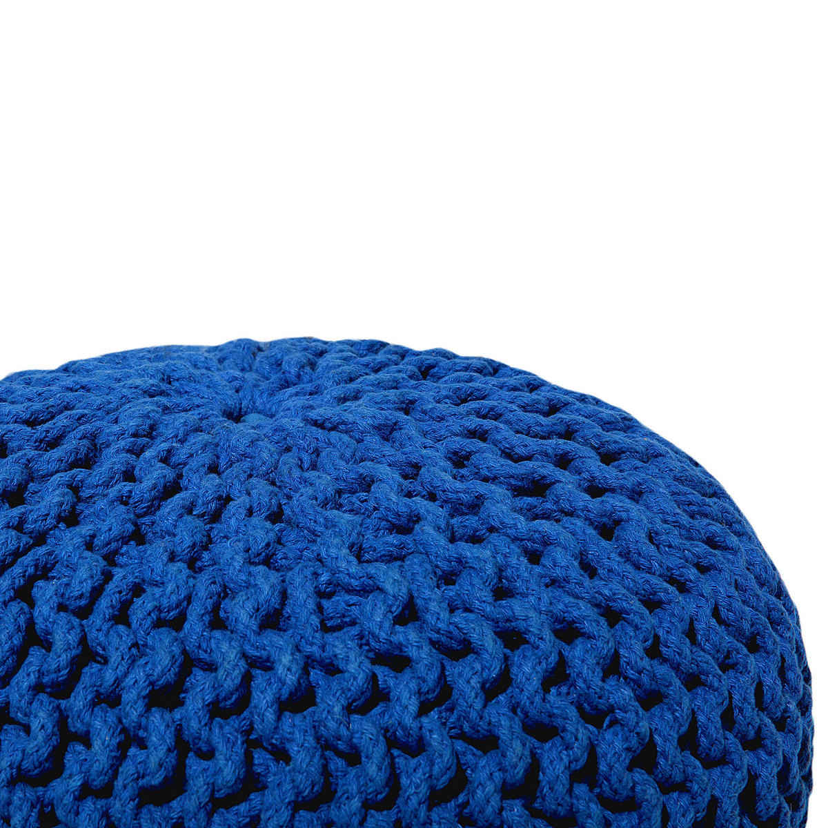 POUF Conrad 40/40/25 cm - Blau, Naturmaterialen/Textil (40/25/40cm) - Beliani