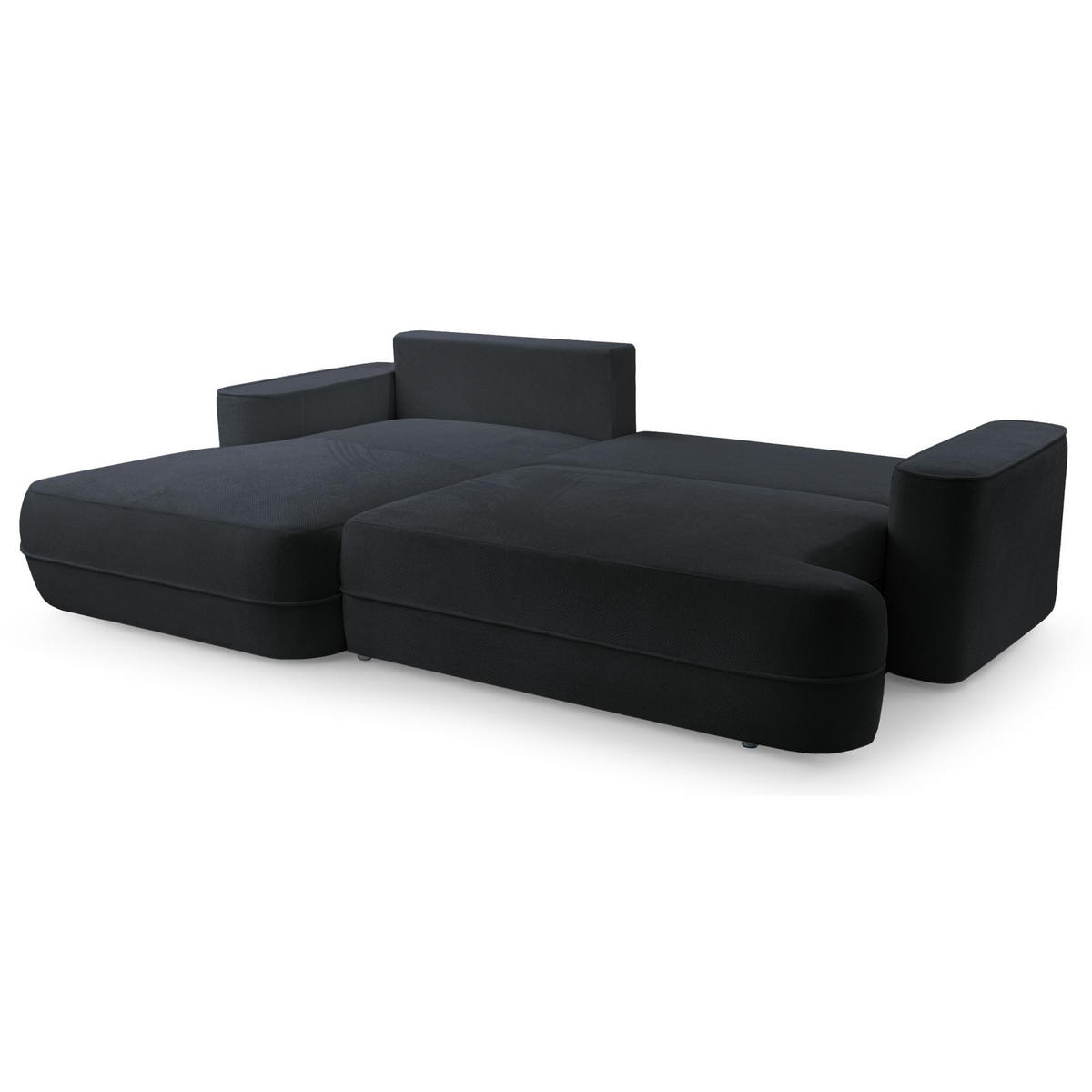 ECKSOFA Fuerro Schwarz Strukturstoff - Schwarz, Kunststoff/Textil (260/168cm) - Selsey