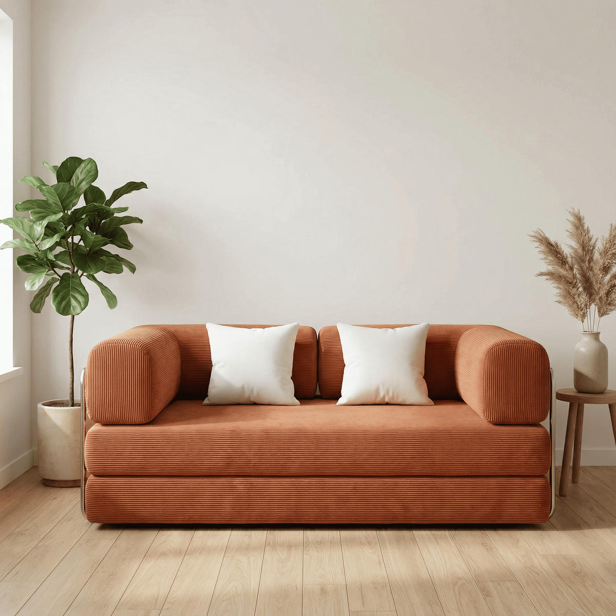 SCHLAFSOFA Kaia Orange Weiß - Orange, Textil (180/70/100cm) - COCO Living