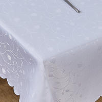 TISCHDECKE Abwaschbar Ornamente Rechteckig 130 x 220 cm Tischtuch Tafeldecke Kratzfest aus Polyester, Weiß - Weiß, Textil (130/220cm)