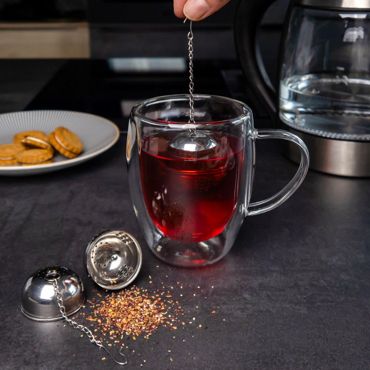 TEESIEB Kugeln (2-tlg.) - Silberfarben, Metall (4/13/4cm) - Intirilife