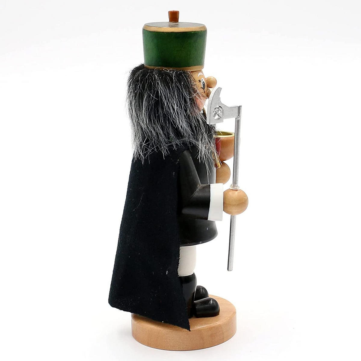 RAUCHFIGUR Bergmann mit Umhang u. Lichthalter 9/6/17 cm - Schwarz, Holz (6/17/9cm) - Dekoteam24