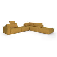 ECKSOFA hochwertige und außergewöhnliche Handwerkskunst - Gelb/Schwarz, Holz/Kunststoff (373/345cm) - Cotta