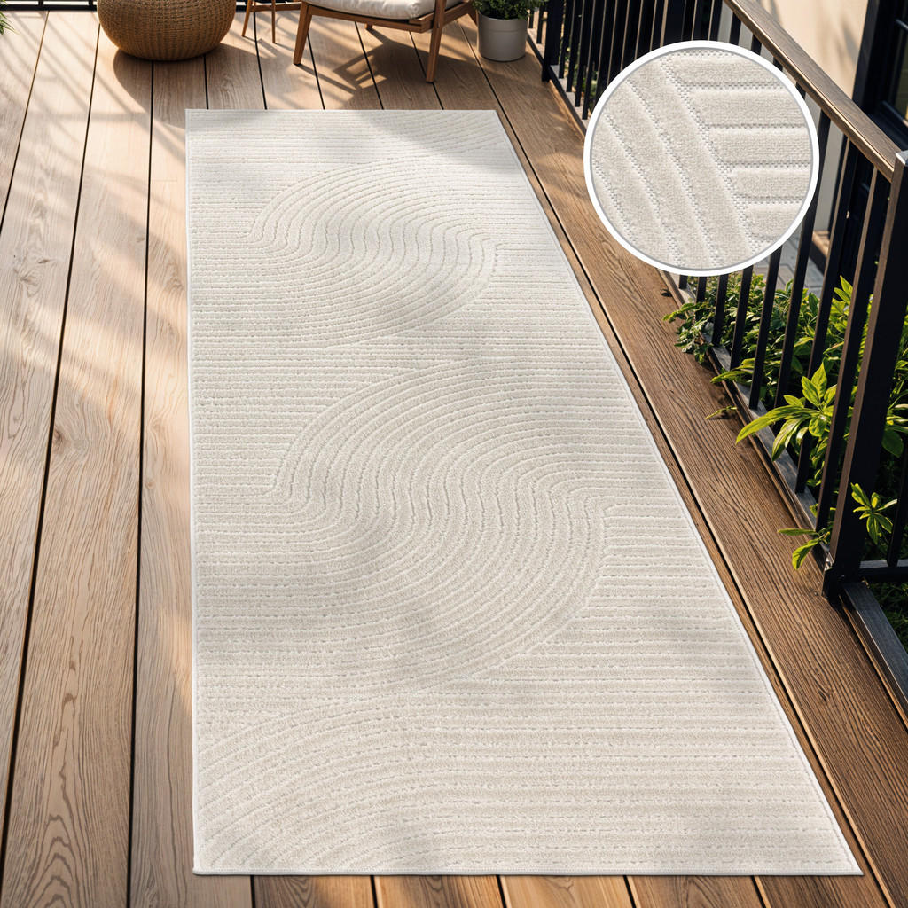 Thumbnail - Paco Home Outdoorteppich, Creme, Textil, Rechteckig, 60x100 cm, strapazierfähig, für Fußbodenheizung geeignet, Teppiche ...