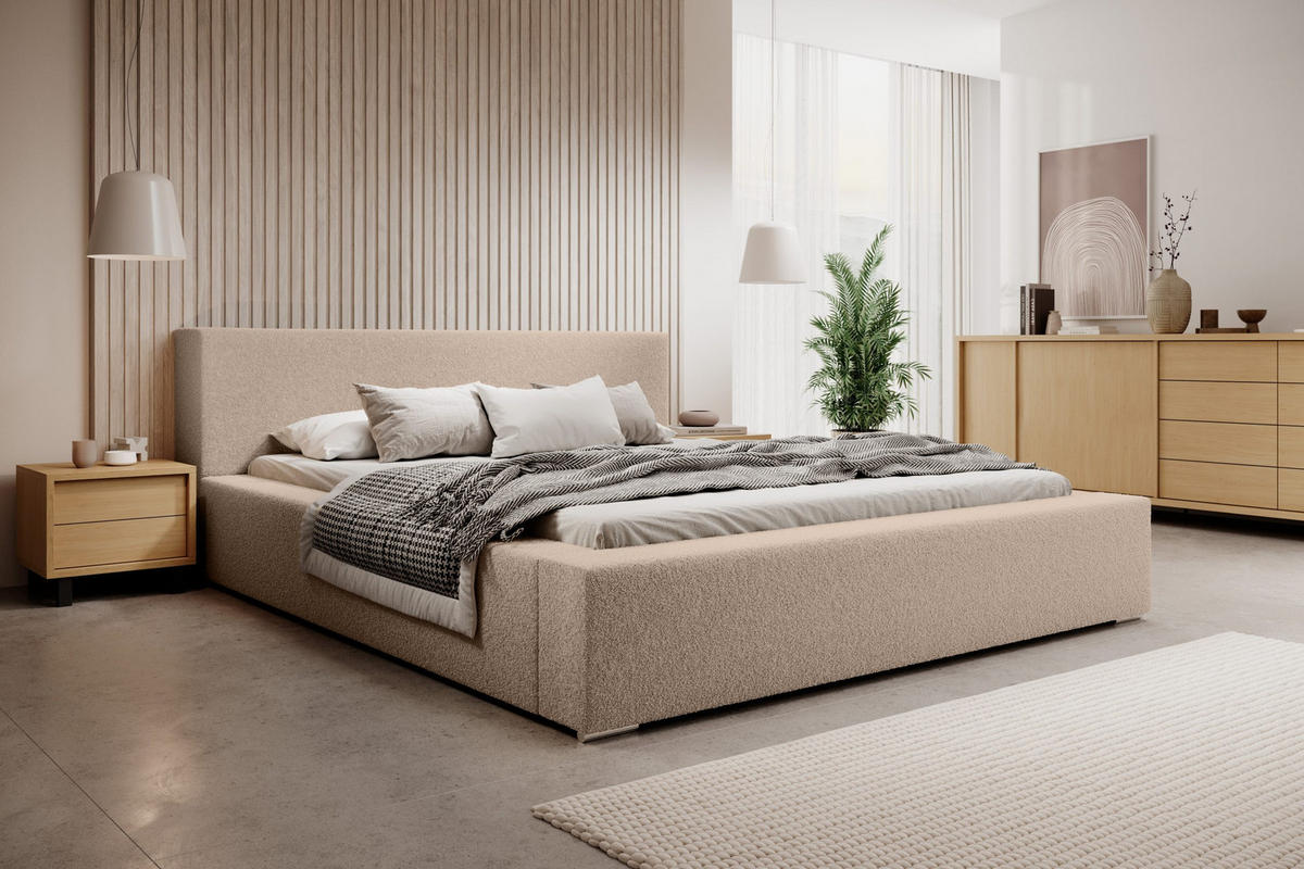 POLSTERBETT Jenne 140x200 cm, Beige - Beige, Textil (140/200cm) - Fedve