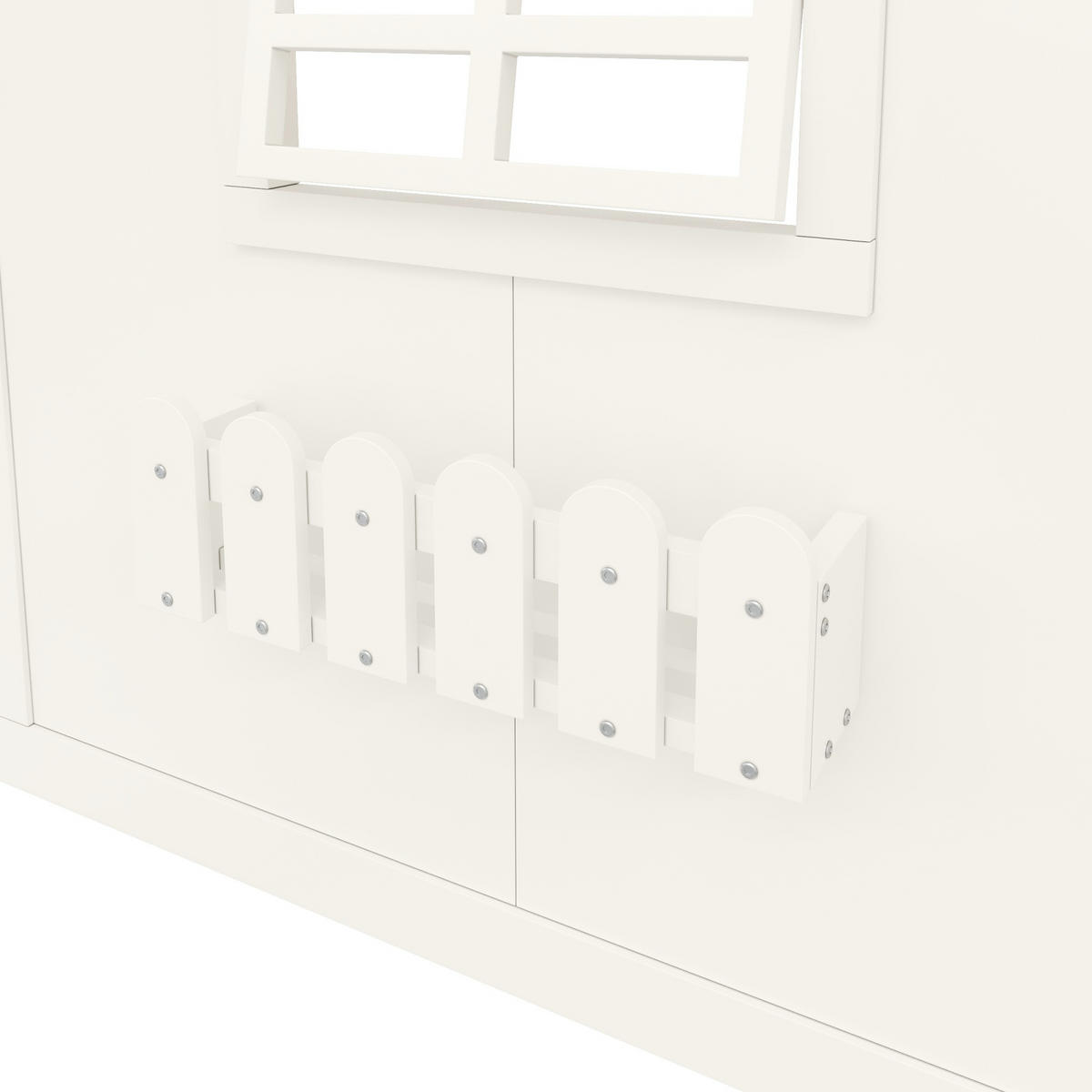 HOCHBETT 90/200 cm mit LED und Stauraumtreppe, DE-42010, in Weiß - Weiß, Holzwerkstoff (90/200cm) - ComfortXL