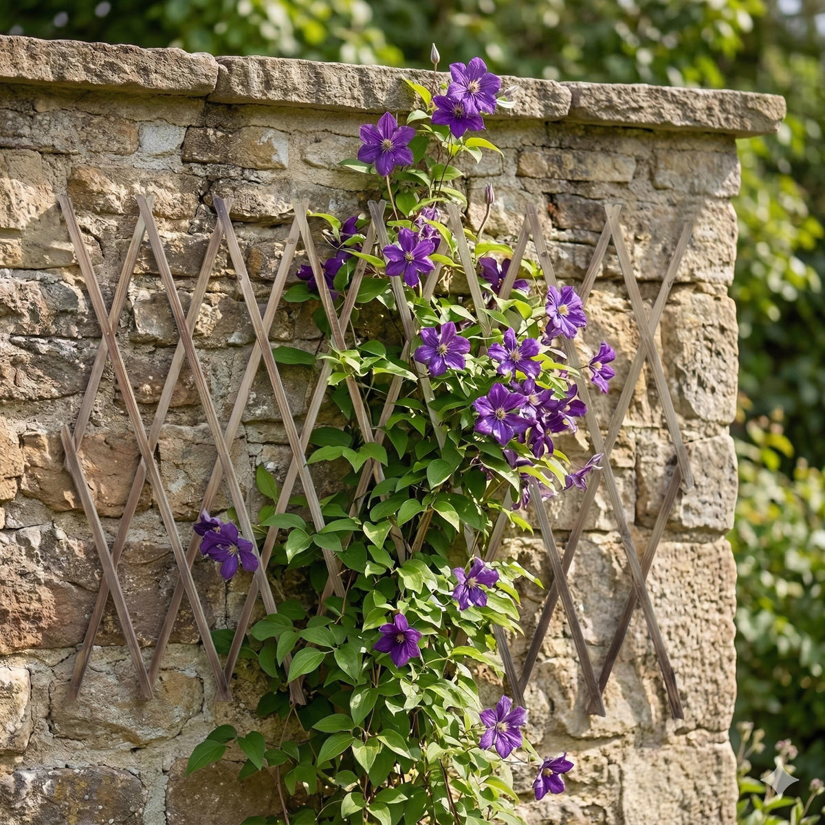 3XMŘÍŽE - hnědá, dřevo (90/310/1.5cm) - Relaxdays