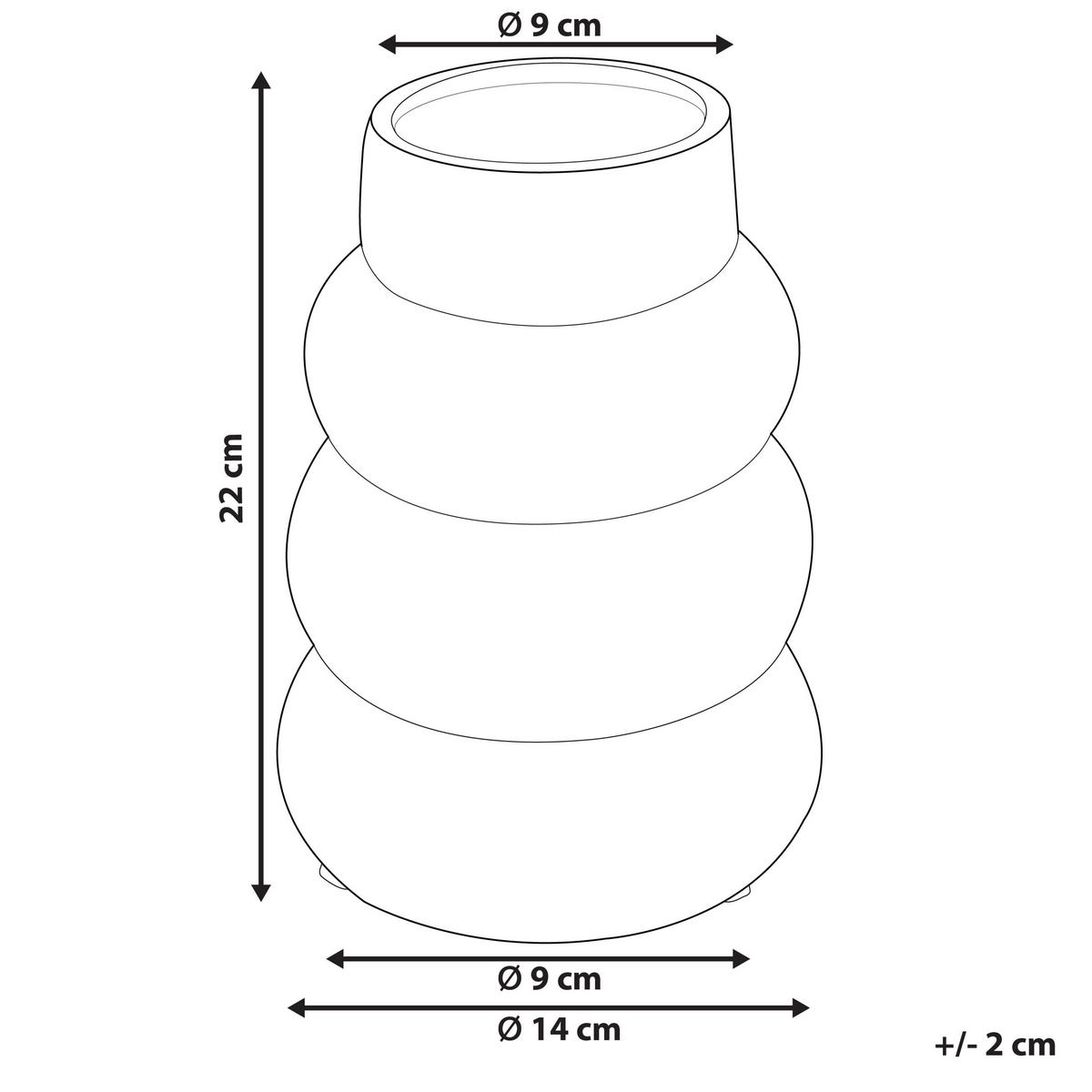 BLUMENVASE Steinzeug weiß Pireas - Weiß, Keramik (22cm) - Beliani