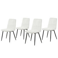 POLSTERSTUHL - 4er-Set - Cord / Eisen - Creme/Schwarz, Textil/Metall (47/91/60cm) - home24