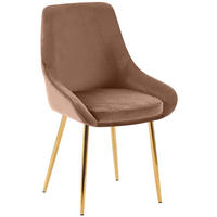 STUHL Samt Braun - Goldfarben/Braun, Textil (50/86/53cm) - CLP