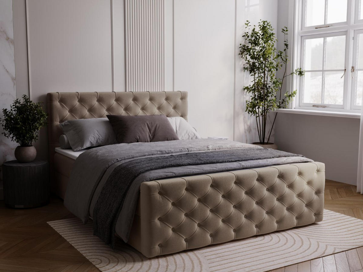 BOXBETT Montego 140x200 Braun - Braun, Holz/Textil (140/200cm) - Graingold