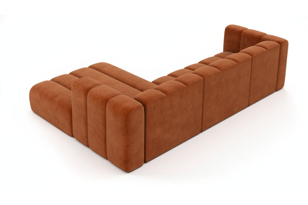 ECKSOFA L-Form Grand L 287 cm, Veloursstoff Salvador, Braun, Links - Braun, Holz (287/179cm) - Kaiser Möbel
