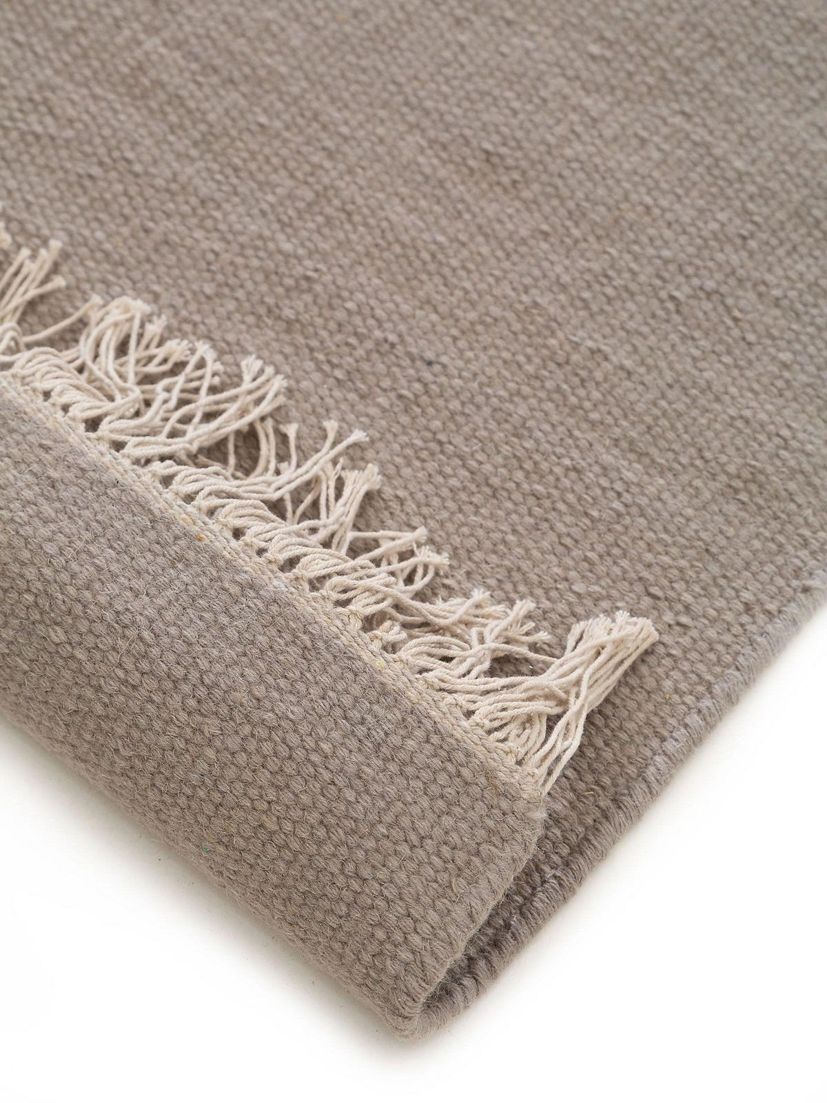 TEPPICH Wollteppich Liv Hellgrau - Grau, Textil (80/1cm) - KUNSTLOFT