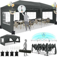 FALTPAVILLON 3x6m Nebliges Grau mit Seitenwänden - Grau, Metall (22/42/118cm)
