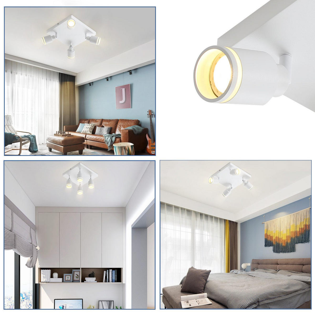 STRAHLER Wolfsburg 4-flammig 25/25/17 cm - Weiß, Metall (25/25/17cm) - Nettlife