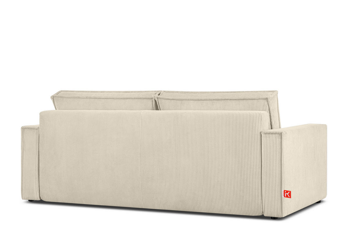 SCHLAFSOFA NAPI in Pet Friendly Cord-Stoff, cremefarben - Creme/Schwarz, Textil (228/89/101cm) - KONSIMO®