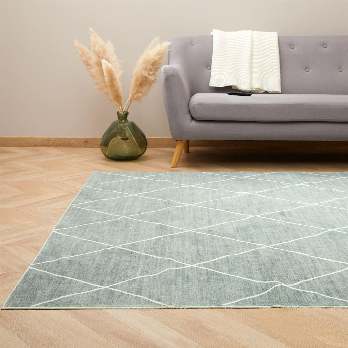 TEPPICH RHOMB - Jadegrün, Textil (200/300cm) - IDIMEX