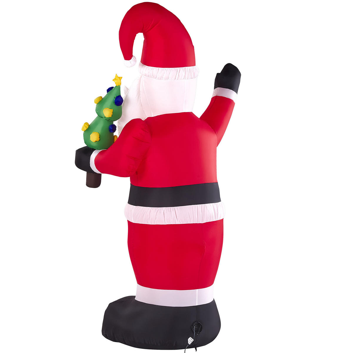 AUFBLASBARE Gartendekoration LED 225 cm Weihnachtsmann Rot Ivalo - Rot/Schwarz, Textil (120/225/75cm) - Beliani