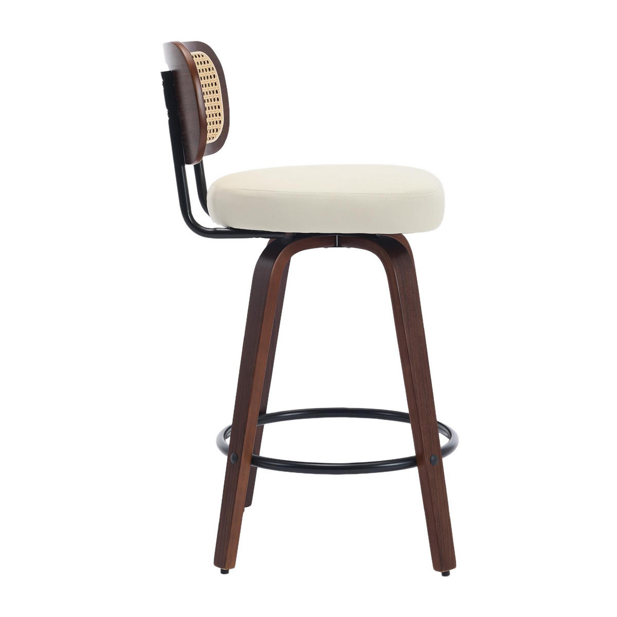 BARHOCKER 3er-Set,Drehstuhl,360° drehbar,PU-Leder,Beige - Beige, Holz (42/90/56cm) - LVHOM