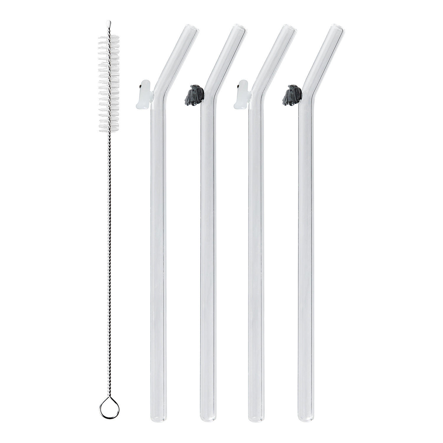 TRINKHALM-SET Long Drink Halloween - Schwarz/Weiß, Glas (0.8/20cm) - Butlers