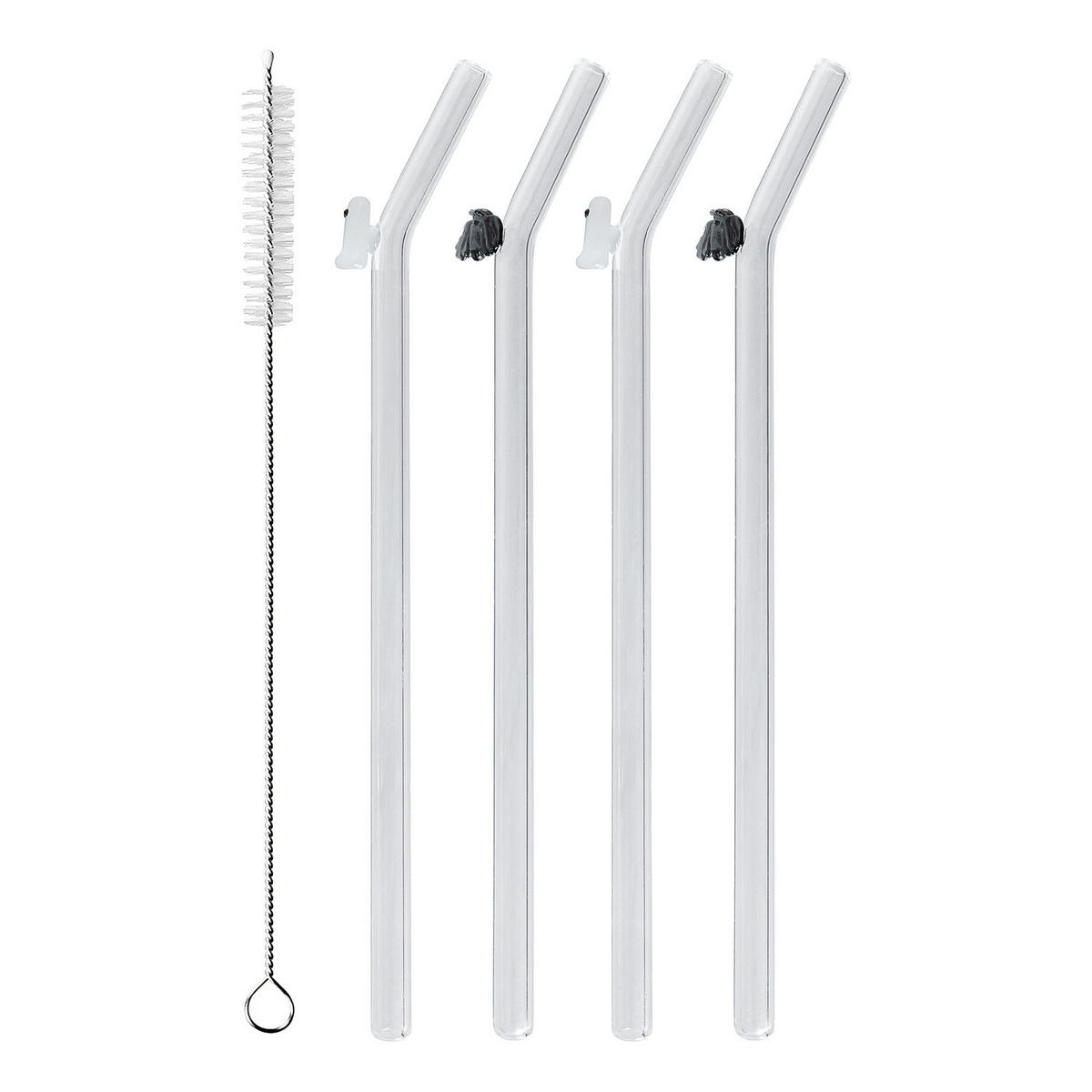 TRINKHALM-SET Long Drink Halloween - Schwarz/Weiß, Glas (0.8/20cm) - Butlers