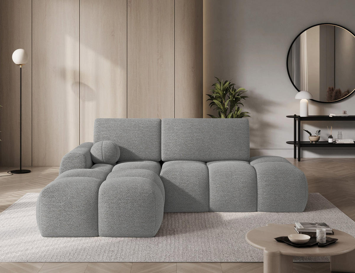 ECKSOFA VITTARIO mit Schlaffunktion & Bettkasten – Modernes L-Sofa 227 cm, inklusive Kissen - Grau, Kunststoff (227/95cm) - Wohnideebilder