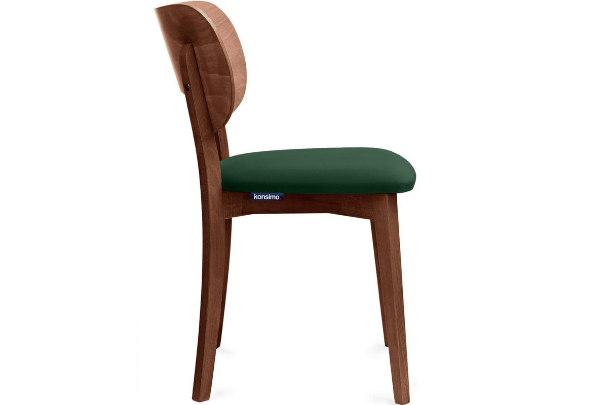 ESSZIMMERSTÜHLE LYCO (2er-Set), dunkelgrün / Walnuss dunkel - Dunkelgrün/Walnussfarben, Holz/Buchenholz (47/81/45cm) - KONSIMO®