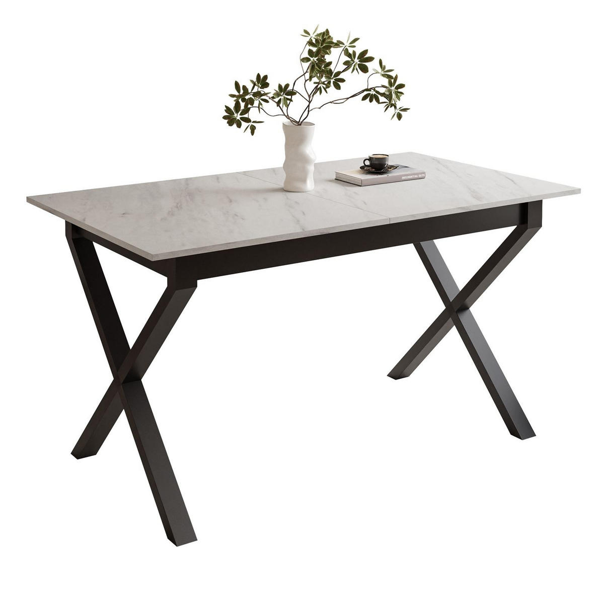 ESSTISCH ARTON II ausziehbarer Tisch 140-195 cm für 6-8 Personen - Multicolor/Schwarz, Holzwerkstoff/Metall (140/80/77cm) - Lookway