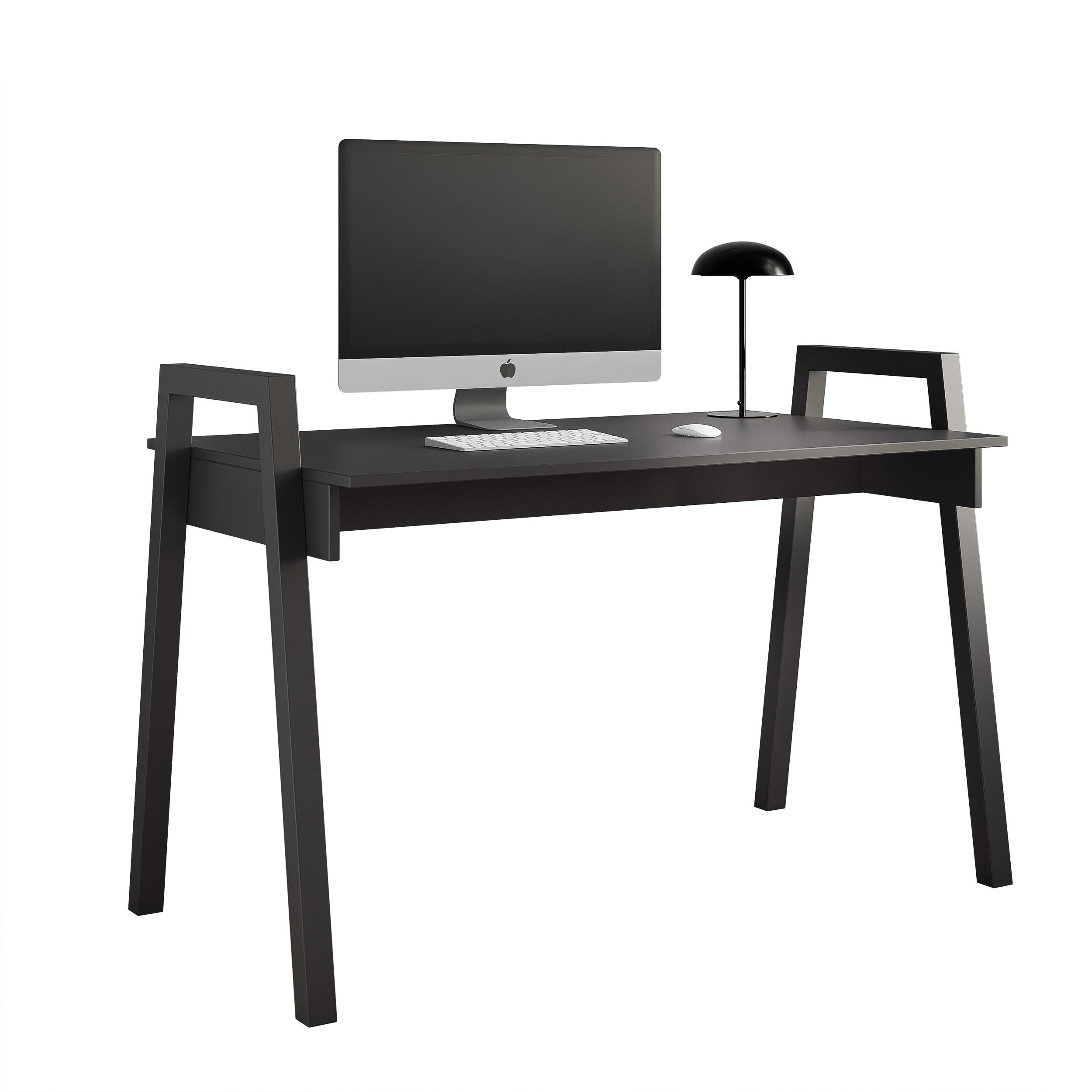 SCHREIBTISCH NOVO 120/68/82 cm, Schwarz - Schwarz, Holzwerkstoff/Metall (68/120/82cm) - Idohome