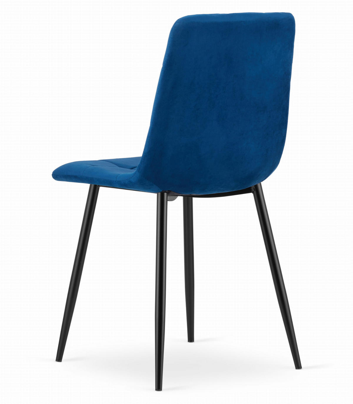 STUHL CETARA 2-er Set, Blau, mit Samtstoff gepolstert - Blau, Textil/Metall (45/87/51cm) - Komodee