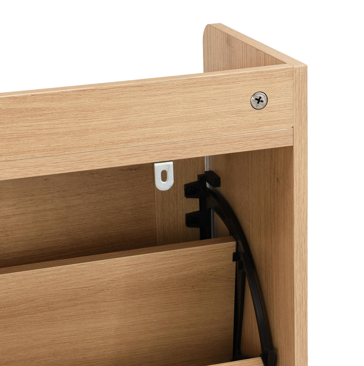 SCHUHSCHRANK 108,5/100/24 cm Hell-Eiche aus MDF mit oberer Ablage - Eichefarben, Holzwerkstoff (108.5/100/24cm) - OKMYHOME