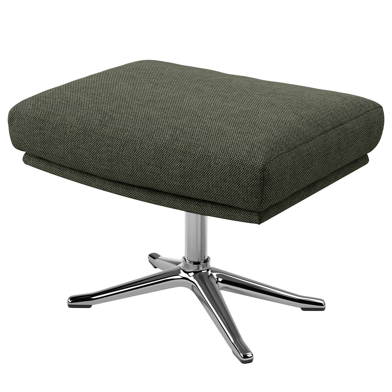 HOCKER mit Kreuzfuß - Chromfarben/Grau, Textil/Metall (54/41/41cm) - home24
