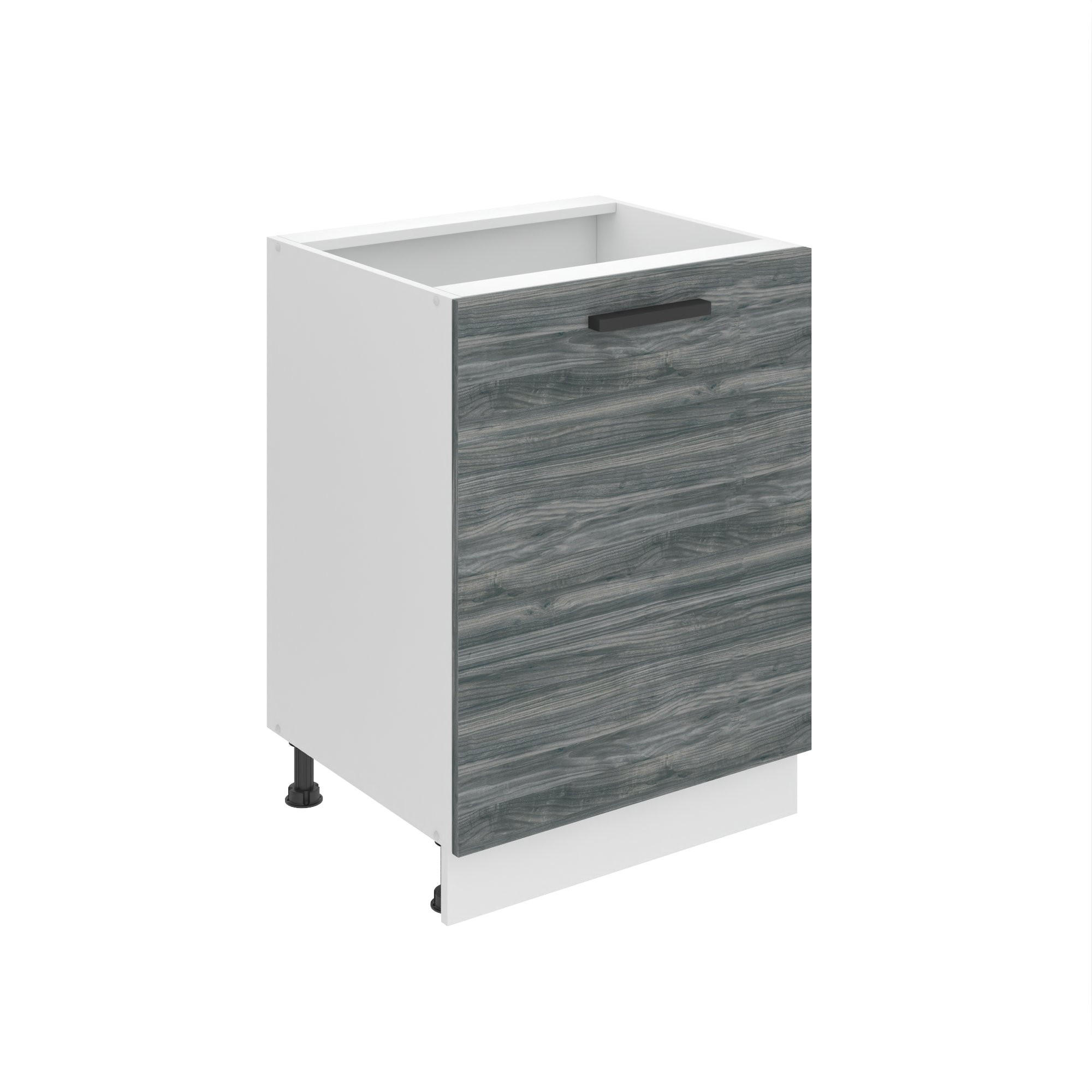 KÜCHENUNTERSCHRANK 60 cm SD, ohne Arbeitsplatte, mit 1 Tür, Glamour Wood - Silbereichenfarben, Holz (60/82/51.6cm) - B BELINI GROUP