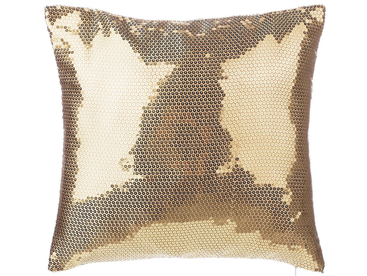DEKOKISSEN 2er-Set Gold 45/45 cm Aster - Goldfarben, Textil (45/45cm) - Beliani