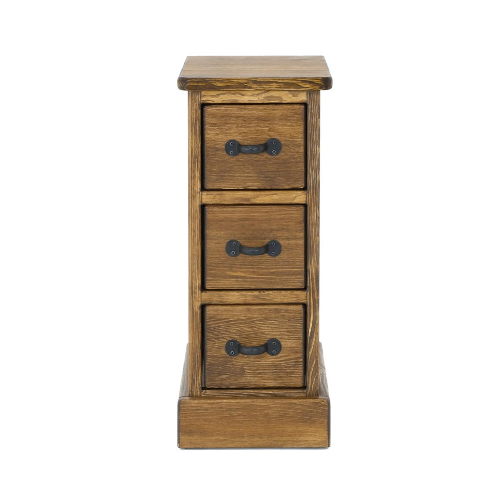 NACHTTISCH aus Massivholz Rustyk 1 - Dunkelbraun/Schwarz, Holz (29/69/40cm) - Seart