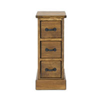 NACHTTISCH aus Massivholz Rustyk 1 - Dunkelbraun/Schwarz, Holz (29/69/40cm) - Seart