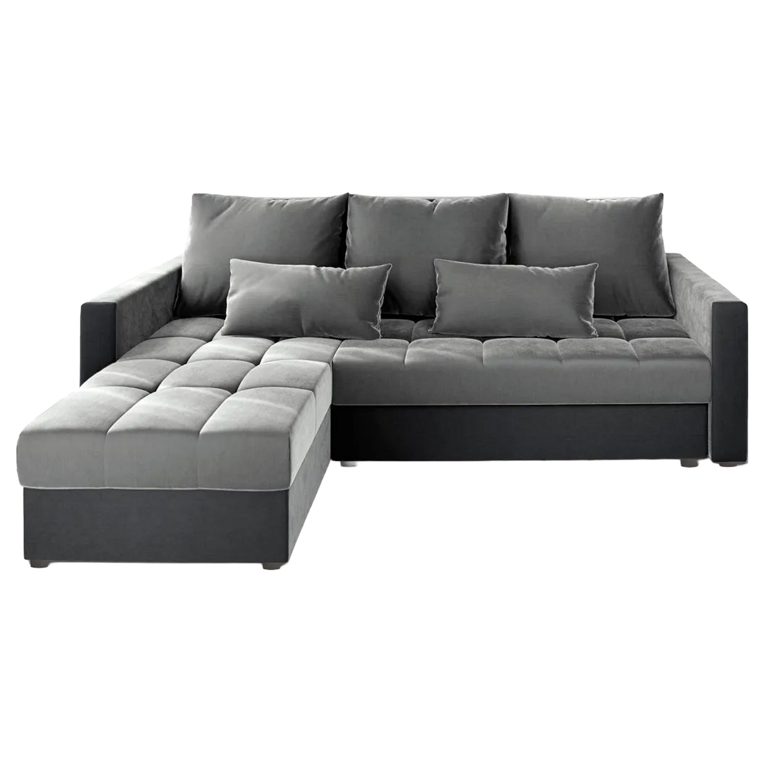 Masseno Ecksofa Hellgrau, Grau 220x140 cm