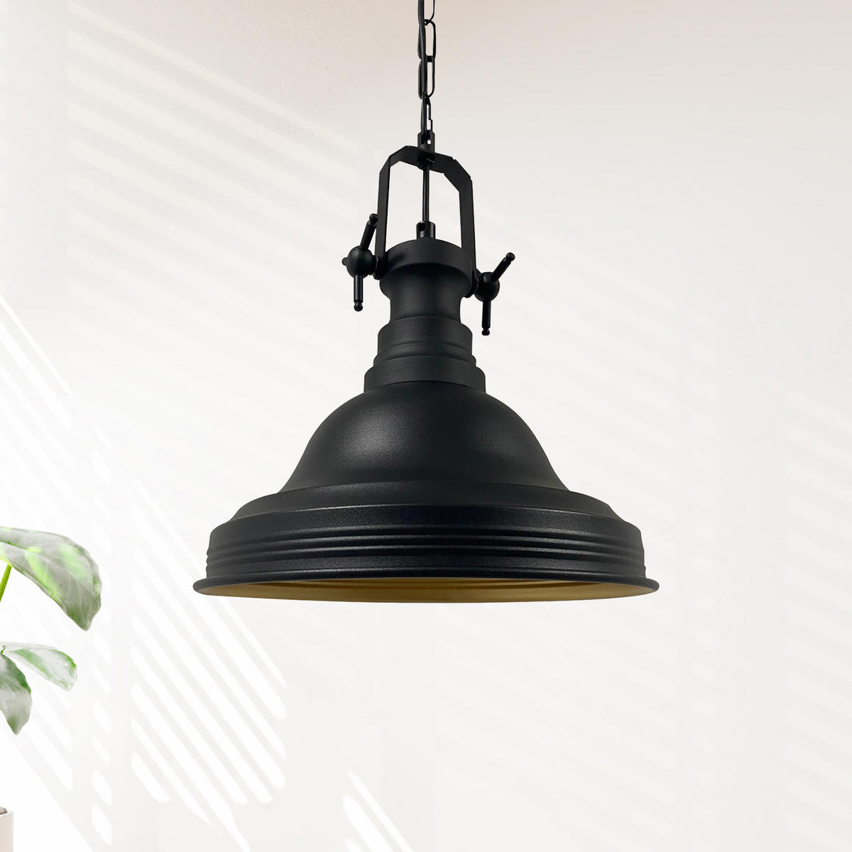 PENDELLEUCHTE Ulmete 30/30 - Schwarz, Metall (30/30/27cm) - Bamyum