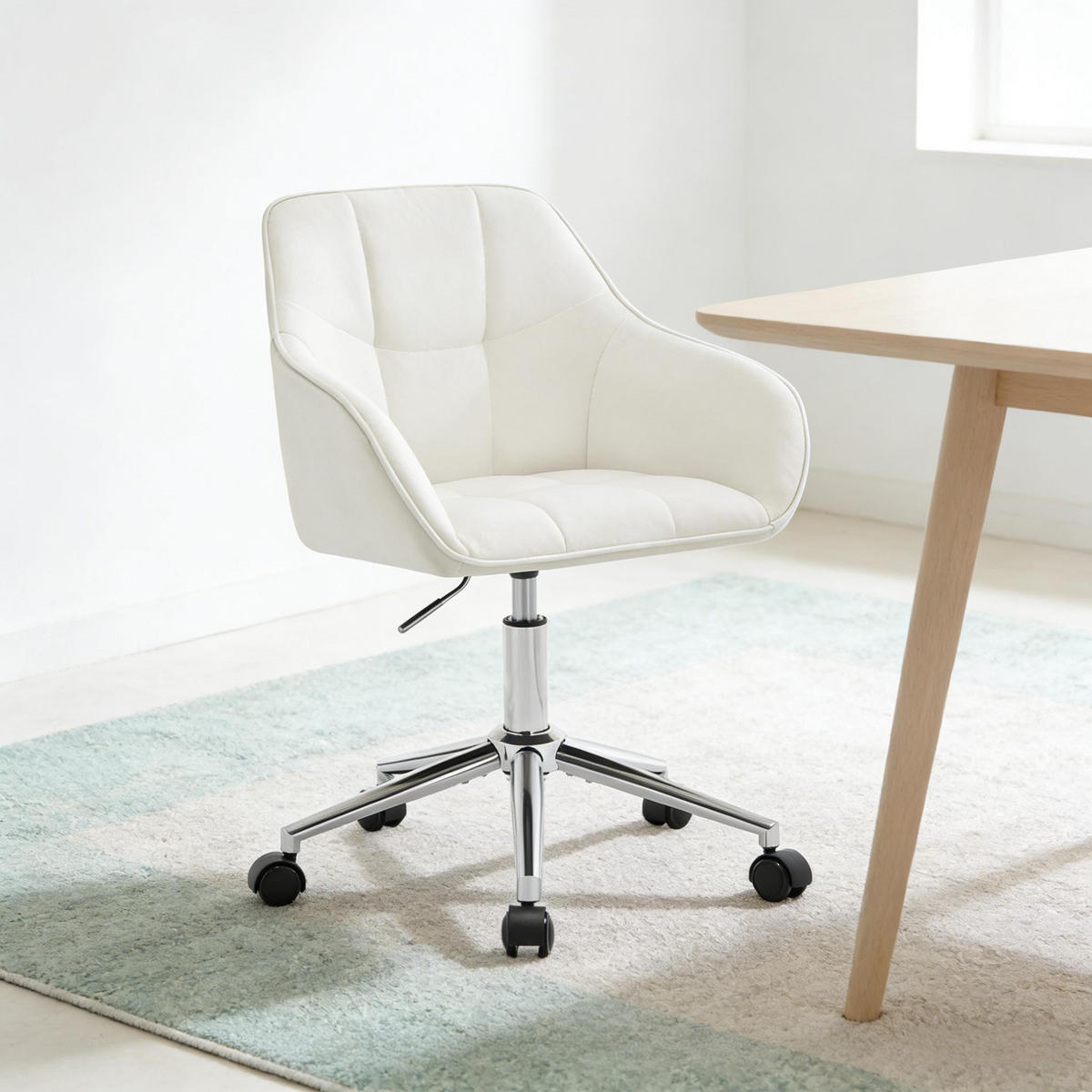 BÜROSTUHL Cremeweiß 40,5/40/86 cm - Creme, Metall (61/40/40.5cm) - PANGIVO