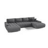 WOHNLANDSCHAFT mit Schlaffunktion Dhaka U, Grau - Grau, Textil (185/85/350cm) - Fedve