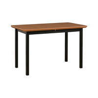 ESSTISCH Max 4, 120-150/70 cm, eiche - Wildeiche/Schwarz, Holz (70/120/76cm) - Leaf Design