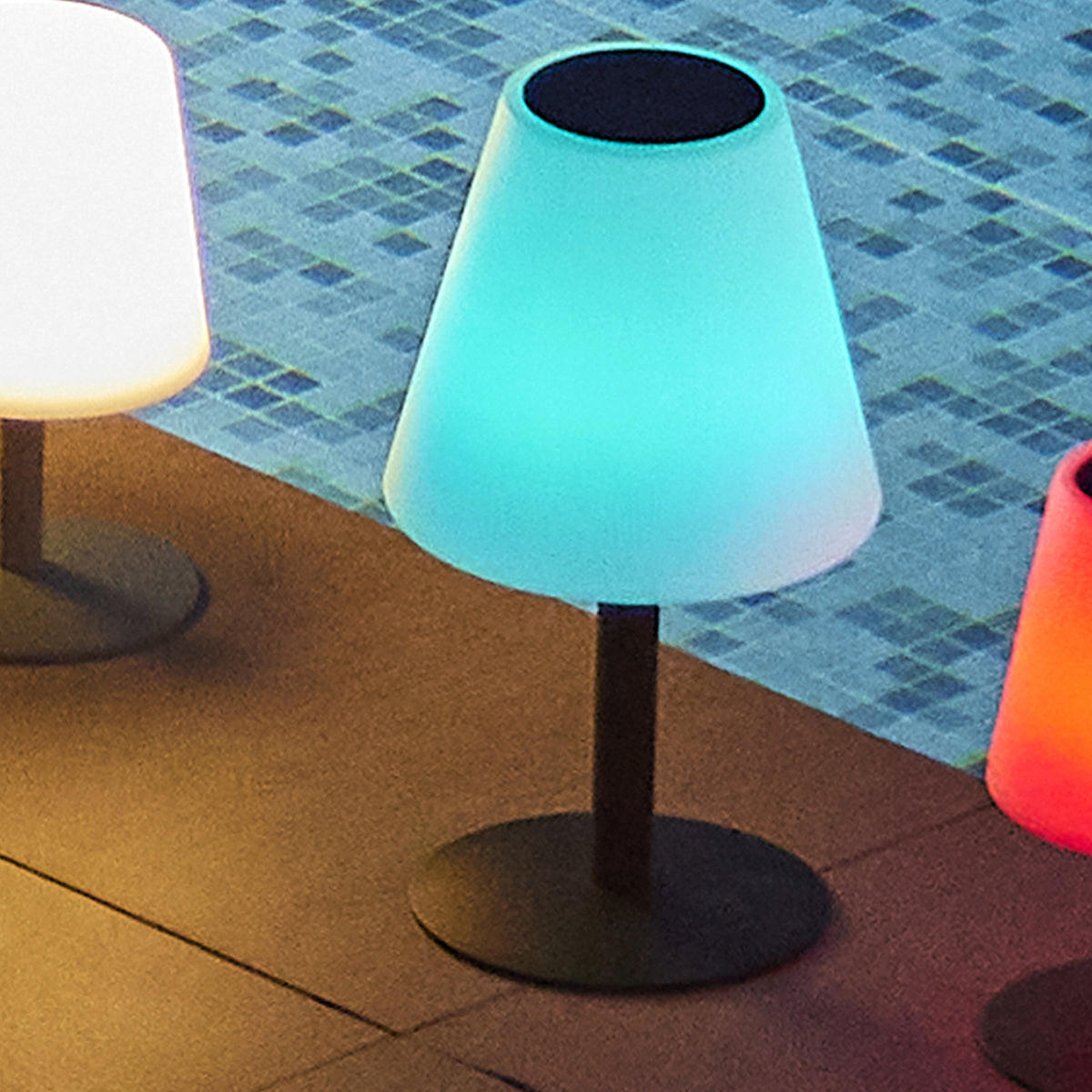 SOLARTISCHLAMPE STANDY MINI weiß - Weiß, Metall (20/20/36cm) - Lumisky