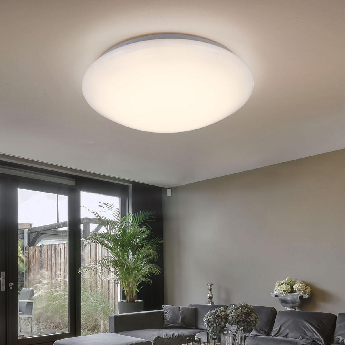 LED DECKENLEUCHTE Deborah Metall Weiß - Weiß, Metall (34.5/34.5/9cm) - Globo Lighting