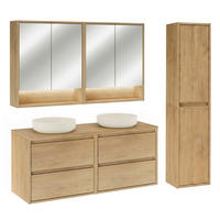 KOUPELNOVÝ NÁBYTEK 120cm Edmé 2er-Set Dřevo - hnědá, kompozitní dřevo (120/52.2/46cm) - Petits-meubles