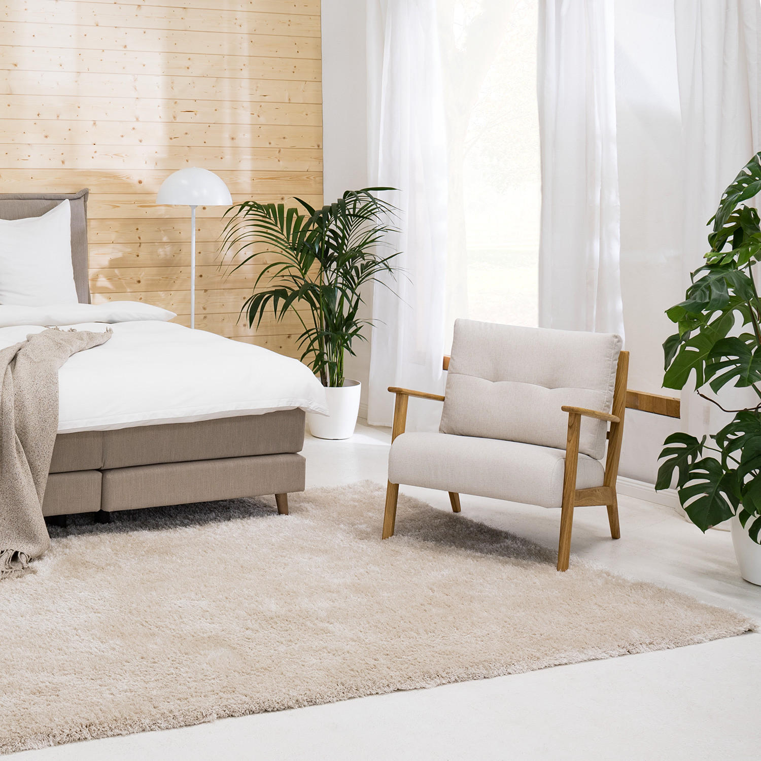 SESSEL - Beige/Braun, Holz (83/80/75cm) - home24