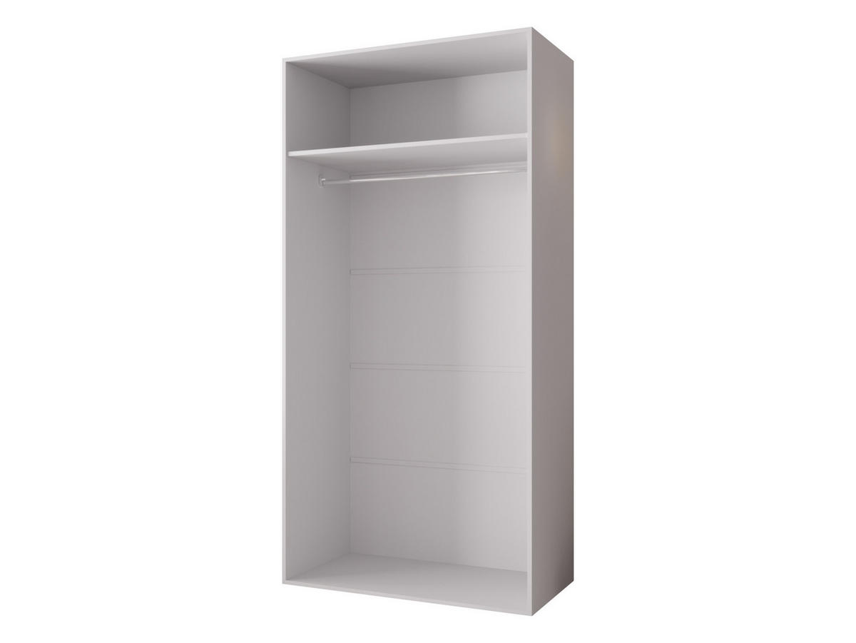 DREHTÜRENSCHRANK Zen 100 cm - Kaschmir/Schwarz, Holzwerkstoff/Kunststoff (100/202/50cm) - MIRJAN24
