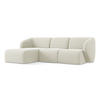 ECKSOFA Links Bouclé Stoff Beige - Sandfarben/Schwarz, Holzwerkstoff/Kunststoff (248/166cm) - Makamii