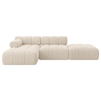 ECKSOFA modulares Sofa Lizur-L1 - 285x160x70 cm Beige Cord - Beige, Holzwerkstoff/Textil (285/160cm) - ALTDECOR