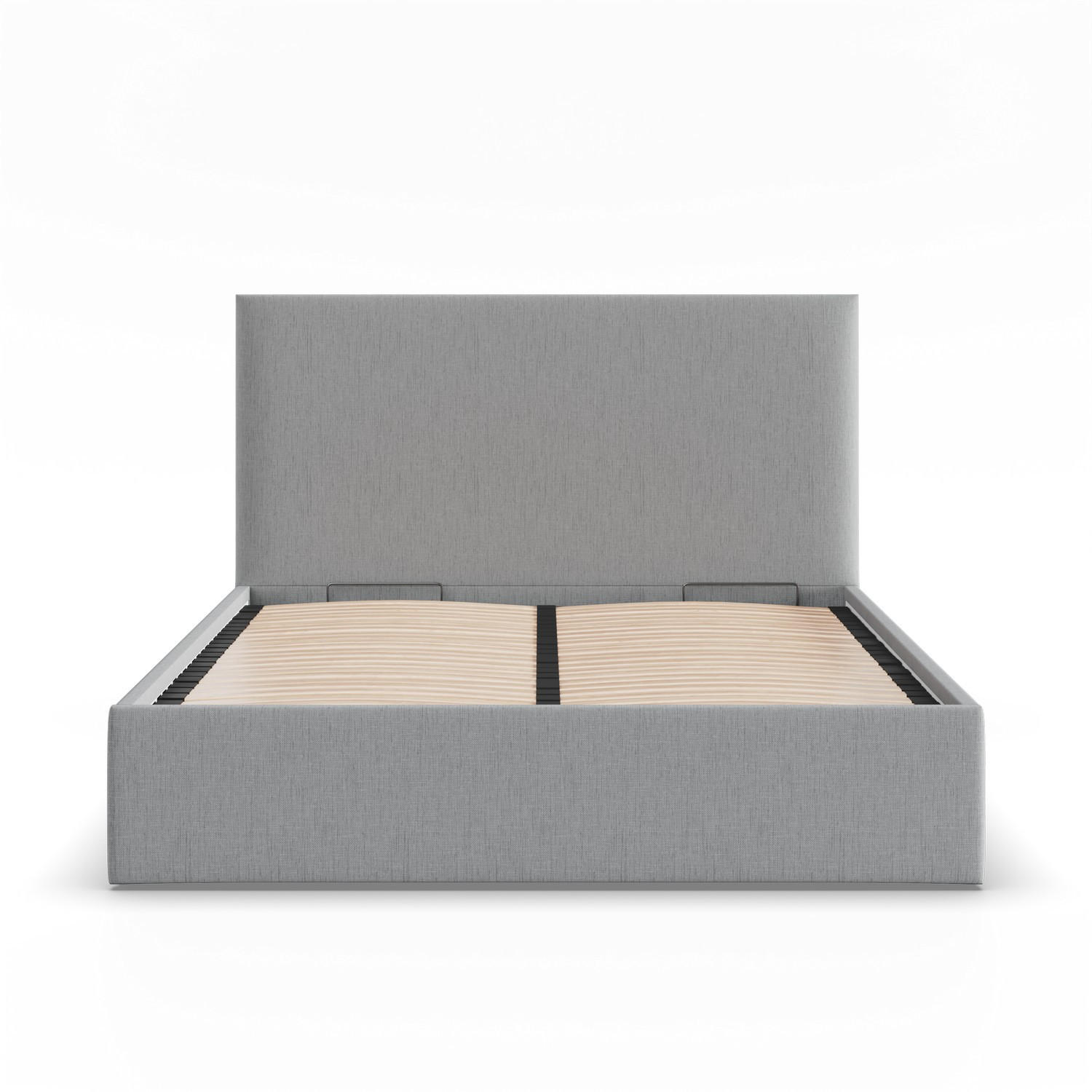 POLSTERBETT MIT KOPFTEIL 140x200 mit Bettkasten PAOLA, Grau - Hellgrau, Textil (140/200cm) - Mebligo